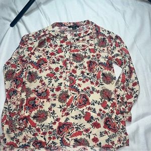 NINE WEST JEANS top shirt blouse small s sm floral